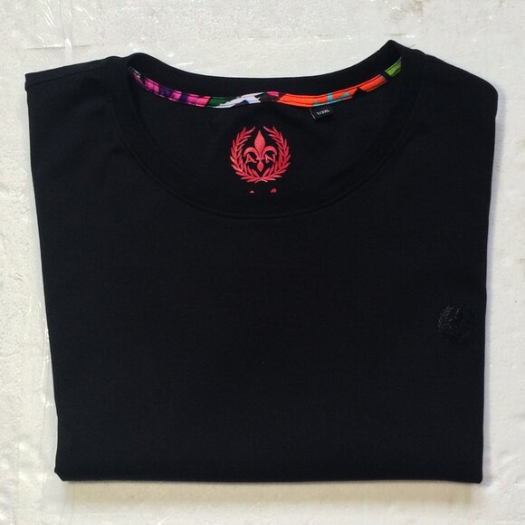 Au Noir Mens Black T-Shirt Sz 7 (3XL) Short Sleeve Mercerised Pima Cotton Logo - Picture 1 of 9